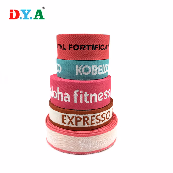 カスタムパターンのロゴ入りジャカード織ポリエステルナイロンウェビング